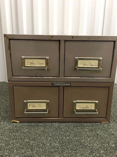Vintage Pair of Steelmaster Metal 2-Drawer 3x5 Index Car File Box Cabinet