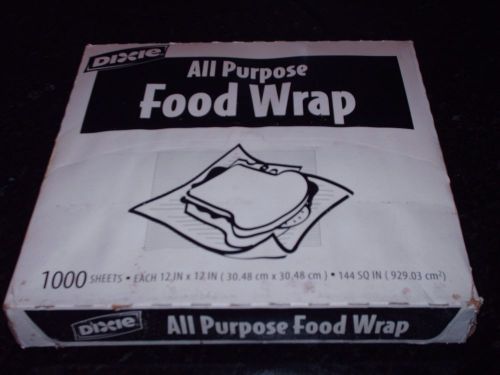 Dixie All Purpose Food Wrap 12&#034; x 12&#034; -1000 Sheets - Microwaveable-Sandwich Deli