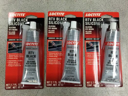 3 tubes loctite 37460 - black rtv silicone adhesive sealent waterproof for sale