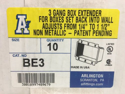 Arlington Non Metallic 3 Gang Box Extender BE3 (Box of 10)