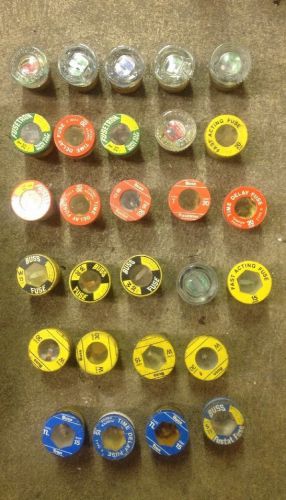 Screw in glass fuses BUSS FUSE TRON General Electric Lot of 28