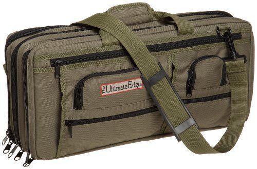 Chef Knife Case The Ultimate Edge Deluxe 5 Exterior Zipped Pockets  Strap Olive