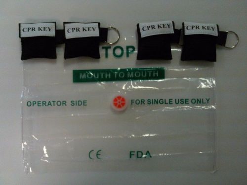 50 Black CPR Mask with Keychain Face Shield   CPR Key !!Ships from the  USA !!