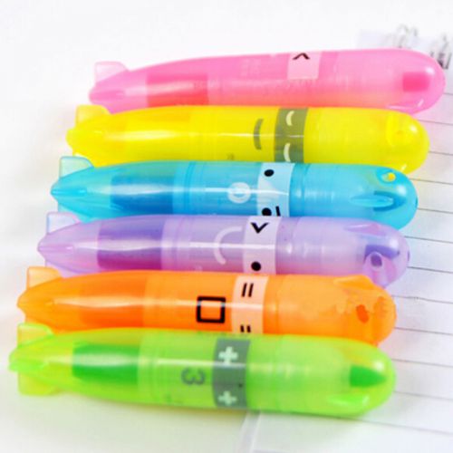 6 Color Cute Stationery Mini  Boat Highlighter Pen Marker Pens Set Kids Gift WF