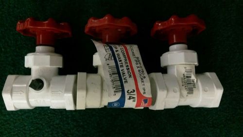 Lot of 3 King Brothers Inc. SWP-0750-S 3/4-Inch Compression PVC Stop Waste Valve