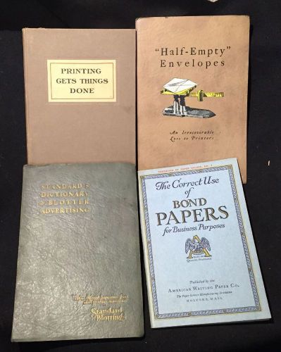 1922 RARE PRINTING &amp; PAPER COMPANY Advertising Book Lot HAMMERMILL Salesmen 4v.