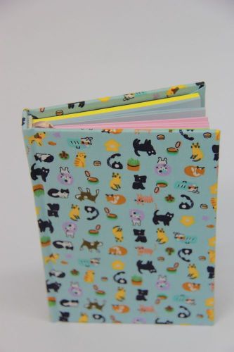 Handmade notebook cover by fabric, 80g. color paper 256 pages, 15*11 cm. (blue)