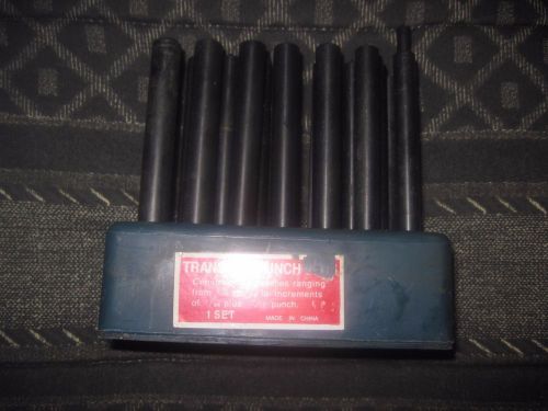 VINTAGE TRANSFER PUNCH 28-PIECE SET FROM 3/32-1/2&#034; INCREMENTS OF 1/64th +17/32&#034;