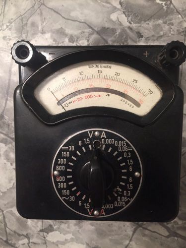 Vintage siemens &amp; halske va meter - no probes.  ampere meter for sale