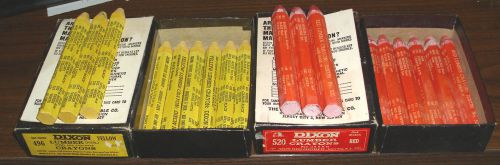 Vintage dixon lumber crayon estate lot of (18)! (9) red (9) yellow original box! for sale