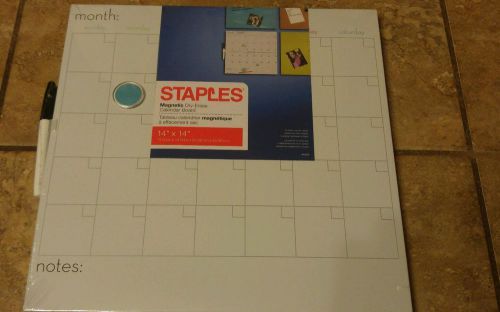 Staples Magnetic Dry-Erase Calendar Tile, 14 x 14 Inches, 1-Month Design,