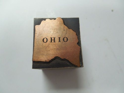 Vintage Ohio State Wood Block Type Set Copper Block Stamp Printing