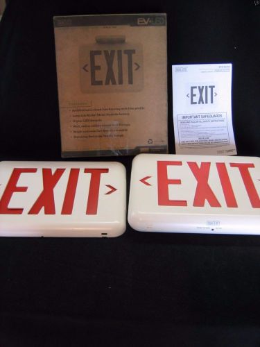 Hubbell EVEURWEI LED Exit Sign, ReLED Exit Sign, Red Letters w/Spectron - White