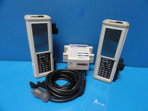 2 x baxter as40a infusion pumps / auto syringe pumps w/ multiport charger (7440) for sale