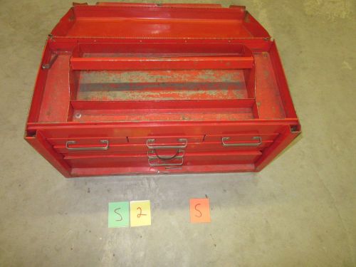 METAL STACK-ON TOOL BOX 6 DRAWER CHEST RED MACHINIST MILITARY TRAY USED S-2-S