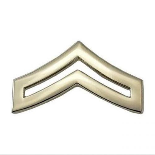 GA-REL Reg 1&#034; Metal Rank Insignia, CPL. Chevron Silver Corporal