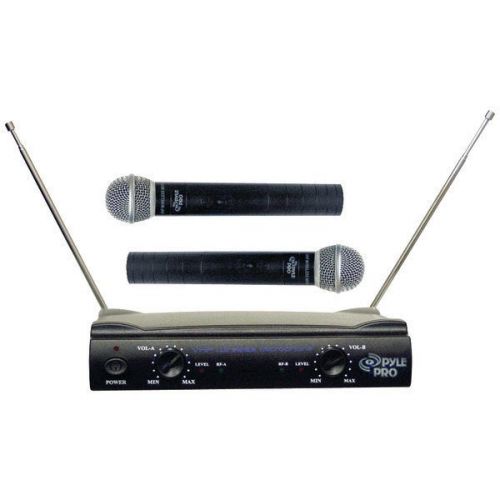 Pyle Pro PDWM2500 Dual VHF Wireless Microphone System Up To 240&#039; Range