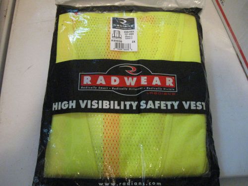 RADWEAR ANSI APPROVED HIGH VISIBILITY SAFETY VEST SIZE 2X FREE SHIPPING