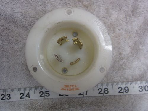 Hubbell hbl 2715 30a 125/250v twist-lock flanged inlet l14-30p, used for sale