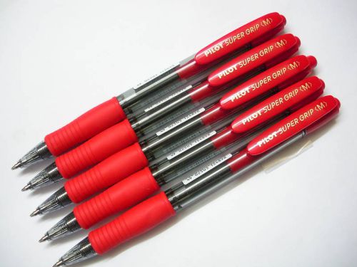 6pcs PILOT SUPER GRIP 1.0mm medium ball point pen super RED(Japan)