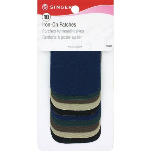 Singer 2-inch-by-3-inch Iron-On Patches Dark Assortment 10 per package 1-Pack