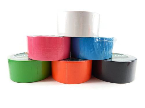 6 solid color rolls duck duct tape rolls black white pink green orange lime blue for sale