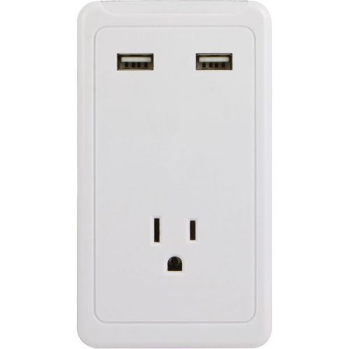 GE 13471 Wall Tap w/2 USB Ports/1 Outlet No Charging Cable