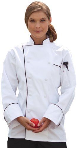 Uncommon Threads Adult Unisex Murano Chef Coat XXXXX-Large White With Black