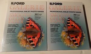 NEW LOT OF 2 Ilford Galerie Professional Smooth Gloss 8.5&#034; 11&#034; Photo Paper 100ea