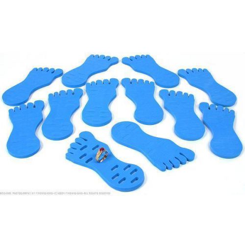 12 Toe Ring Displays Foam Foot Blue Body Jewelry Holder
