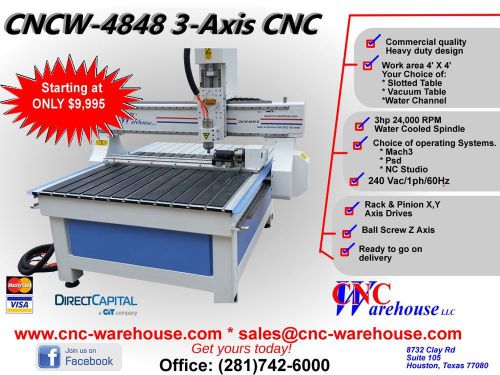 Cnc warehouse cnc router/engraver/3d carver model cncw-4848-b for sale