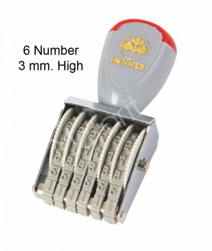 #Nanmee 6/3 - Wheel Stamp 6 Band 3 mm Stamper Stempel Number Label Tag Date