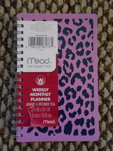 Mead Weekly Monthly Planner, January to December 2016, NEW, 3.5 in x 6 in.