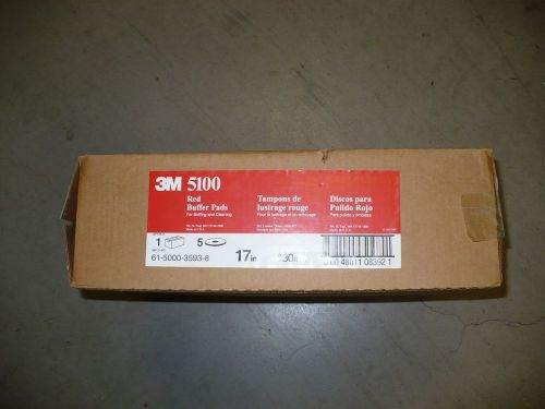 3M -17&#034; RED BUFFER PADS box of 5 pads- 24 cs available