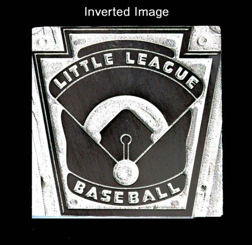 Letterpress Printer&#039;s Cut -  &#034;Little League Baseball&#034; - 2 &amp; 1/8&#034;  by 2 &amp; 1/8&#034;