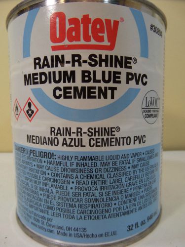 Oatey 30894 PVC Rain-R-Shine Cement, Blue, 32-Ounce New