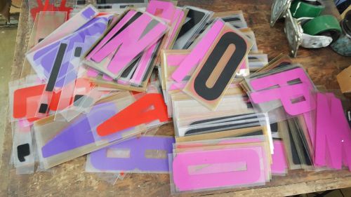 HUGE ASSORTED LOT 460 LETTERS - NUMBERS ETC  FOR OUTDOOR SIGNS 9&#034; PLASTIC