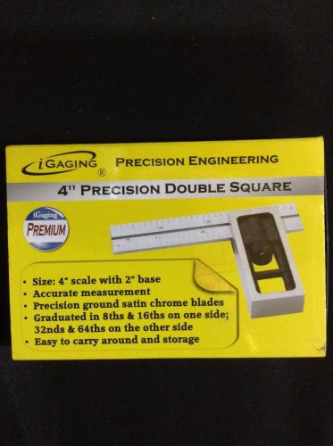 4&#034; High Precision DOUBLE SQUARE 4R Steel Blade Machinist Engineer Carpenter (F5)