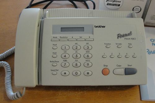 Personal fax machine, Brother Fax-190 w/ 9 rolls of paper and instruction manual