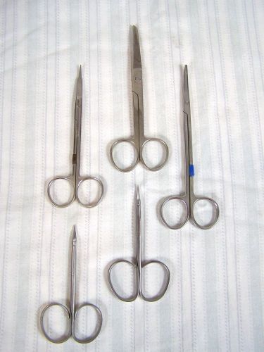 LOT OF 5 SCISSORS PADGETT LAWTON STAINLESS SURGICAL MEDICAL INSTRUMENTS TOOLS