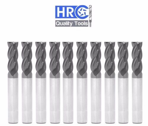 10 pcs HRC Tools Solid Carbide 4 Flutes End Mill 50HRc TiAlN Endmill