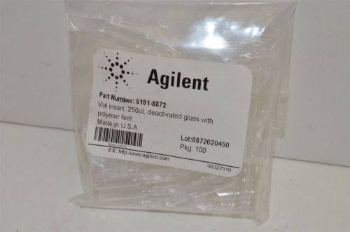 100pc Agilent 250ul vial insert deactivated glass with polymer feet 5181-8872