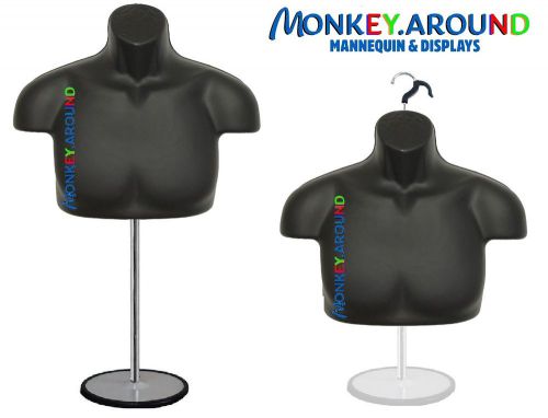 1 Male Mannequin,Black Dress Body Torso Form-Men Display Fixture+1 Hook +1 Stand