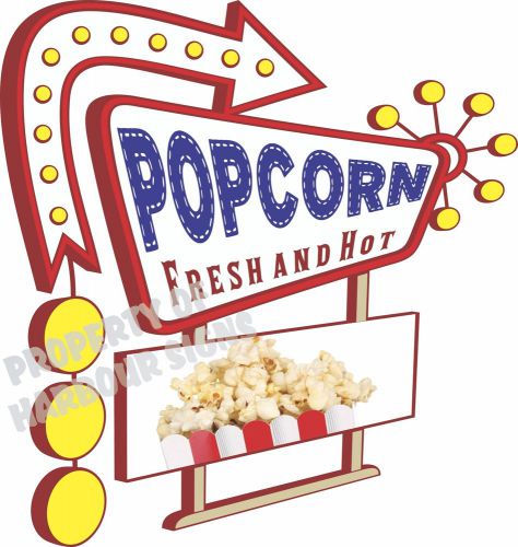 Fresh and Hot Popcorn 14&#034; DECAL Concession Food Truck Trailer Vinyl Sticker Sign