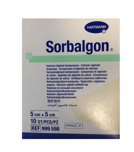 Sorbalgon Calcium Alginate Dressing Sterile Latex Free 5cm x 5cm - Pack of 10