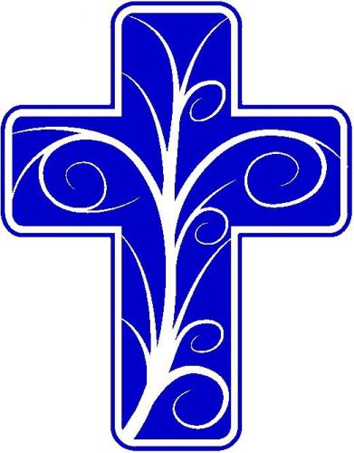 30 Custom Blue Swirl Cross Personalized Address Labels