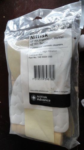 10 Nilfisk High Filtration Dust Bags &amp; 1 Exhaust Filter 140 6554 050 for UZ 964