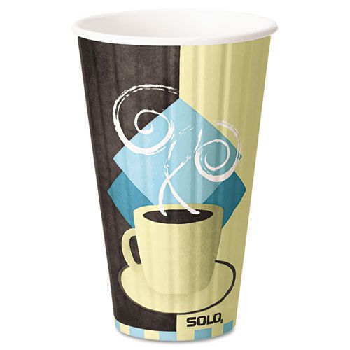 &#034;duo shield hot insulated 16oz paper cups, beige, 525/carton&#034; for sale