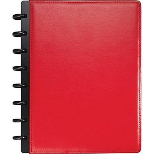 M by Staples Arc Customizable Leather Notebook System, Red, 6-3/4&#034; x 8-3/4&#034;