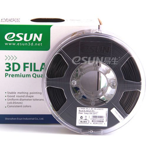 High quality esun pla 1,75mm 1kg black 3d printing filament for sale